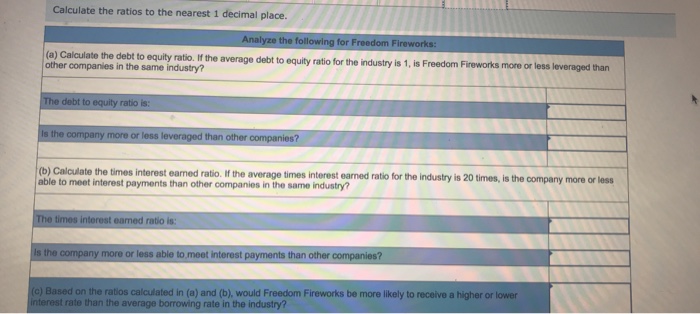 Freedom Fireworks includes the following account balances: Accounts Cash Accounts Receivable nventory