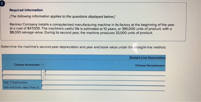  Need help solving 0 Required information (The following information applies to