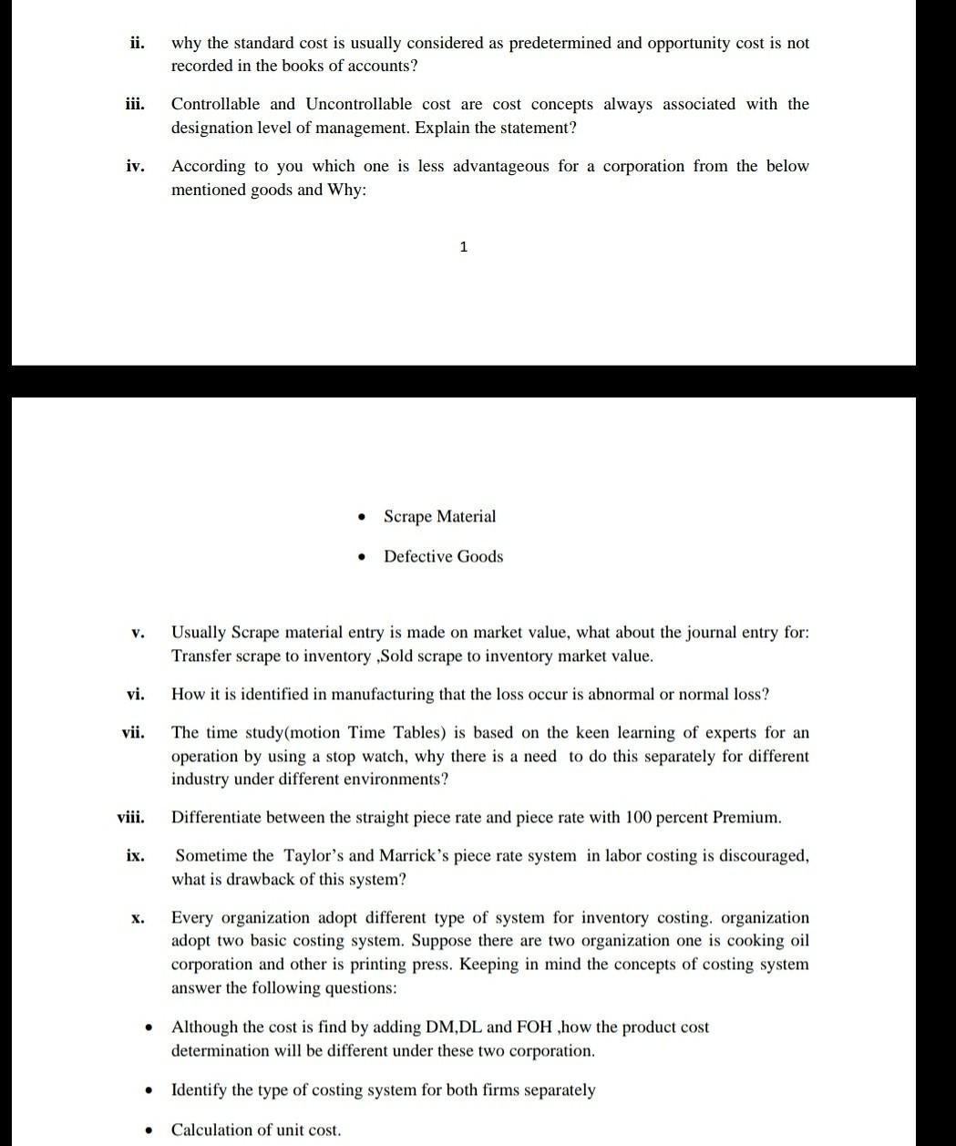  answer fast ii. why the standard cost is usually considered as