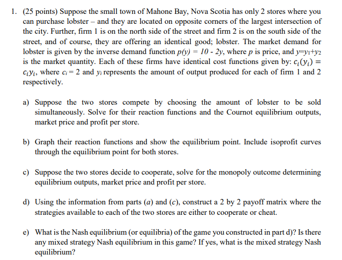  Do not solve B, ONLY A,C,D,E ( 25 points) Suppose the