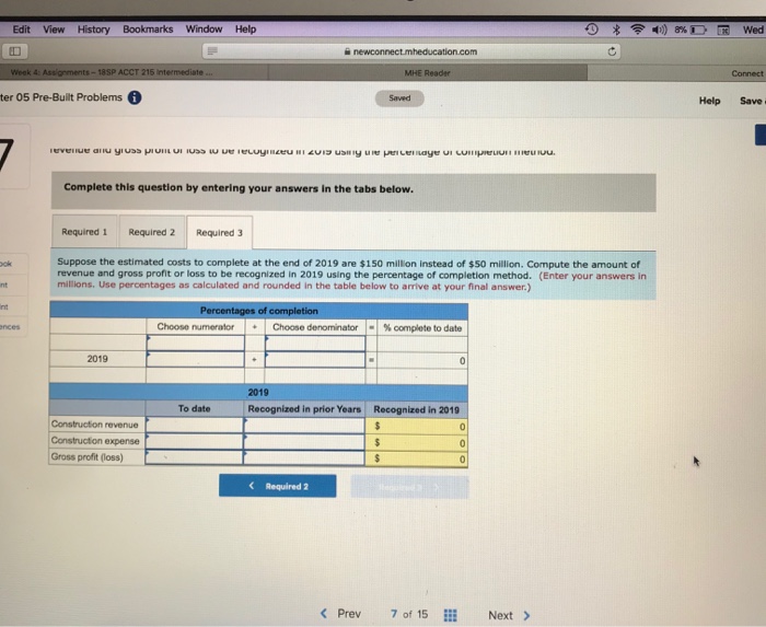 contract are as follows (S in The expected completion date Is April