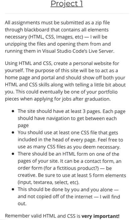  Answer ASAP please Project l All assignments must be submitted as