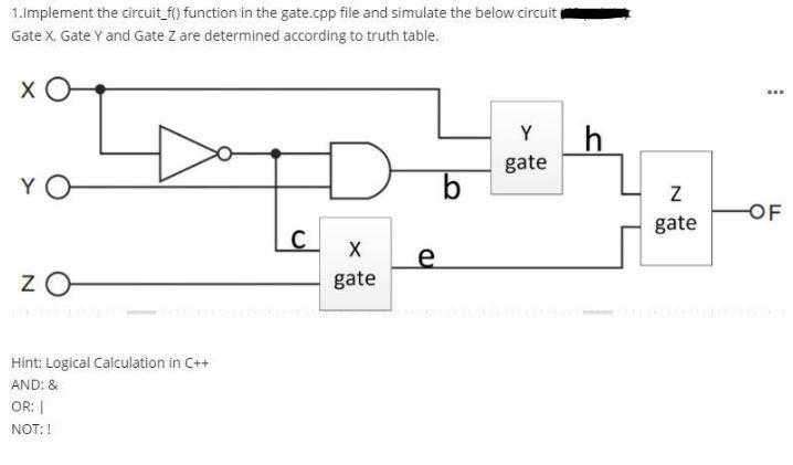 below: 1.Implement the circuit_fo function in the gate.cpp file and simulate the