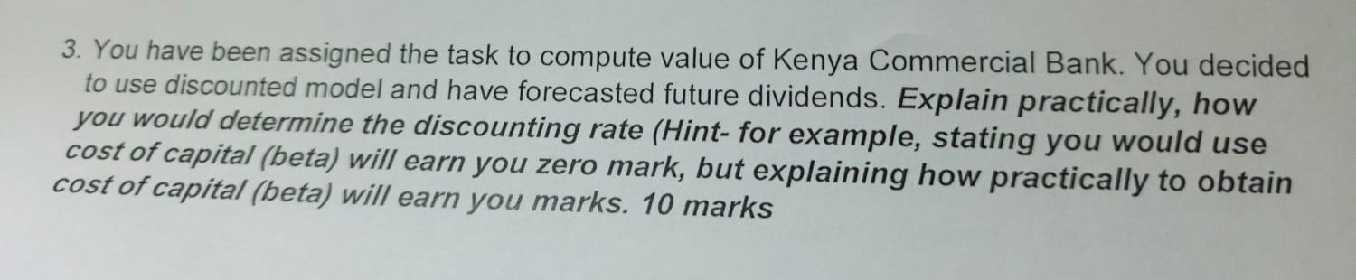  3. You have been assigned the task to compute value of