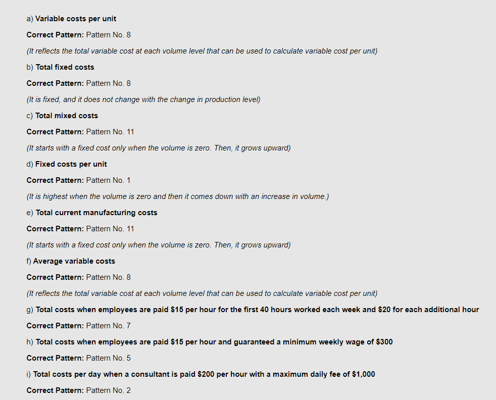 explanations for l-o. Can someone please help? 13. Classifying Cost Behavior For