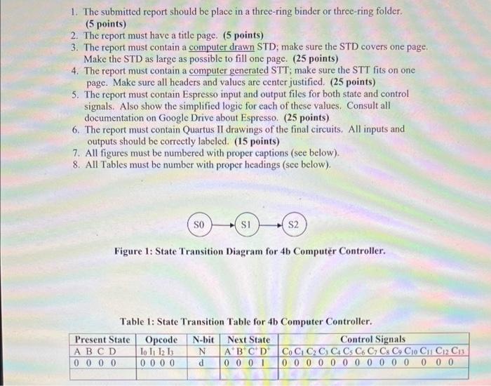 please help on 3-8 1. The submitted report should be place in