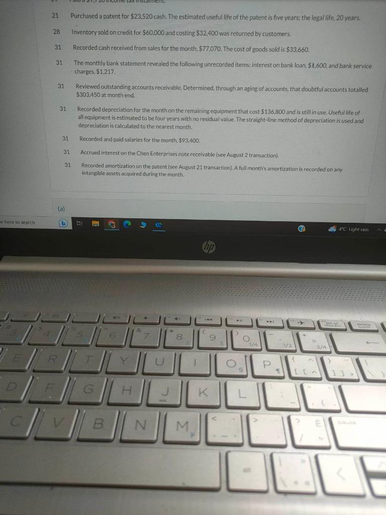 is entered. Do not indent manually. If no entry is required, select