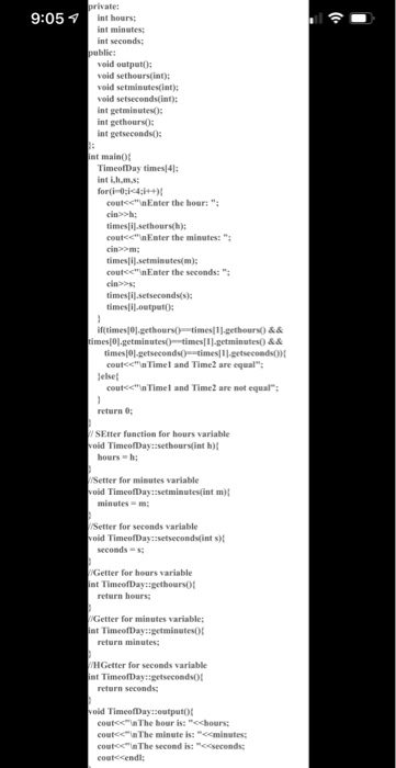 members and the function such as input put, if statement in the