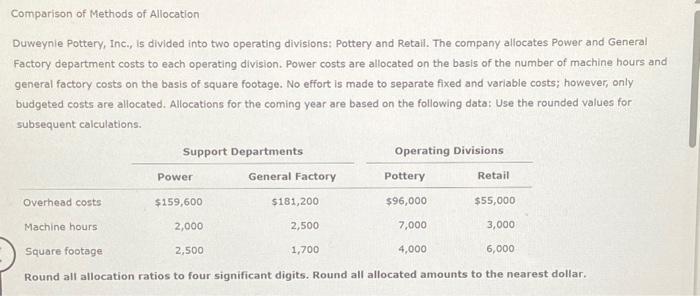  2. Allocate the support service costs using the sequential method. The