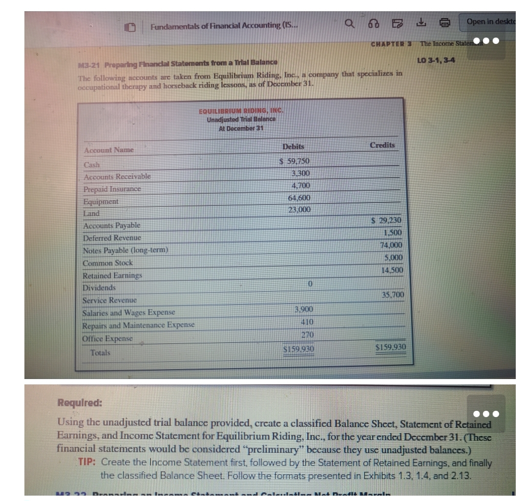  Based on the information provided, you are required to : Prepare