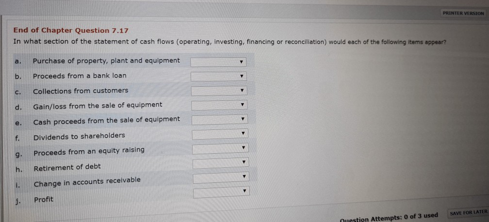  PRINTER VERSION End of Chapter Question 7.17 In what section of