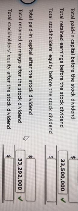 pieces of missing information. The market value of the common stock share