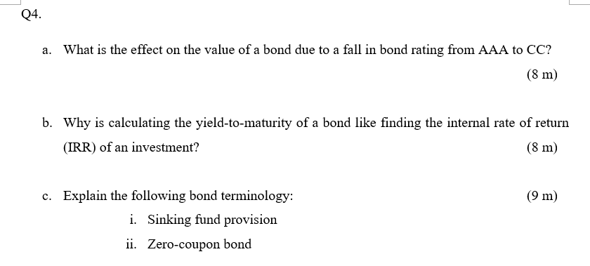 I need help. Q4. a. What is the effect on the value