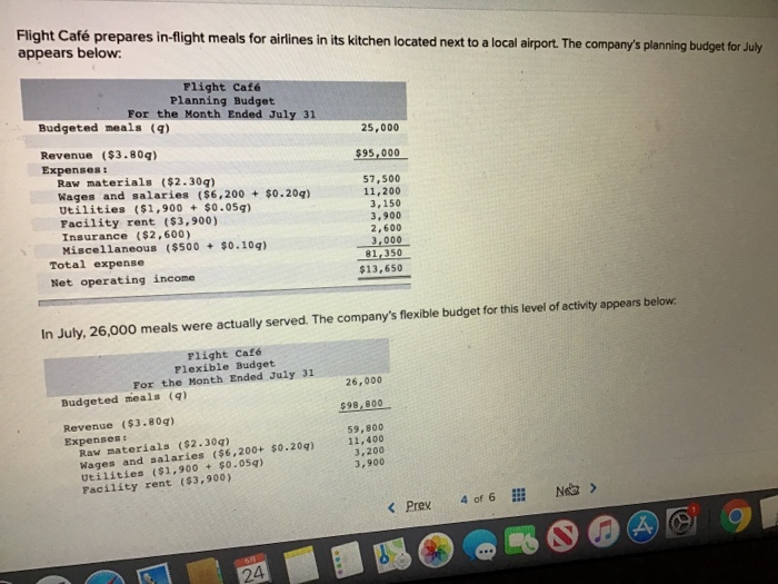 please type the answer Flight Caf prepares in-flight meals for airlines in