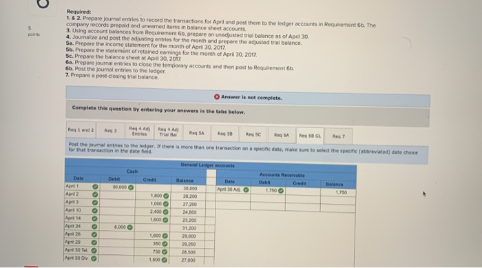 the accounting cycle LO P1, P2, P3, P4, P5 On April 1,