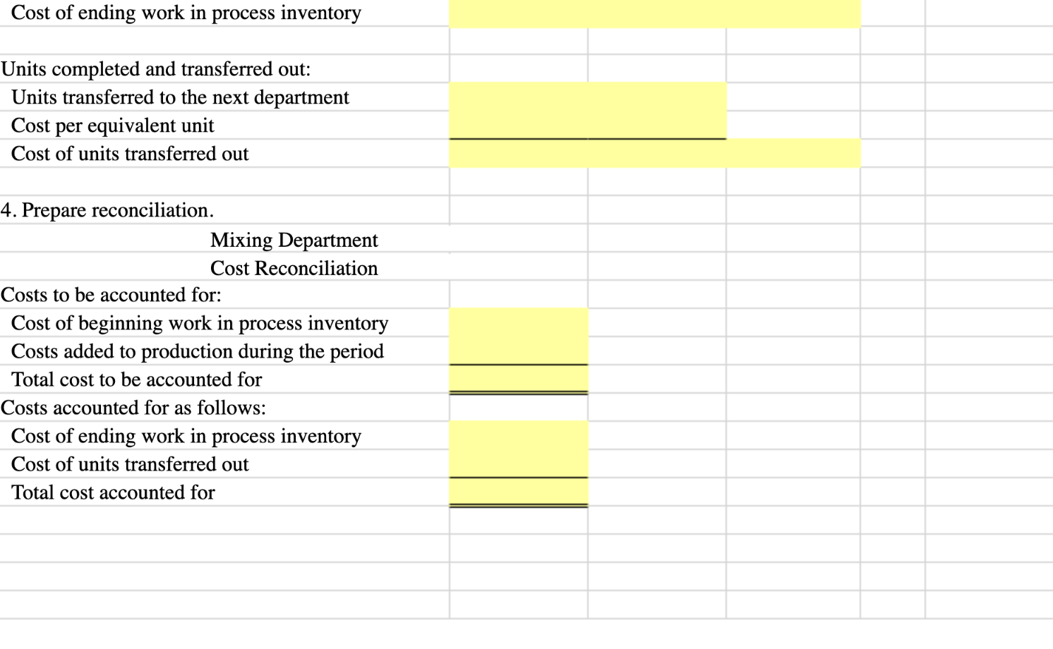 July: 3 4 Work in process, July 1: 5 Units in process