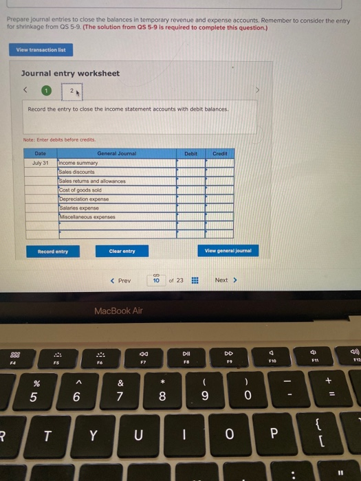 its fiscal year-end, includes the following selected accounts that have normal balances