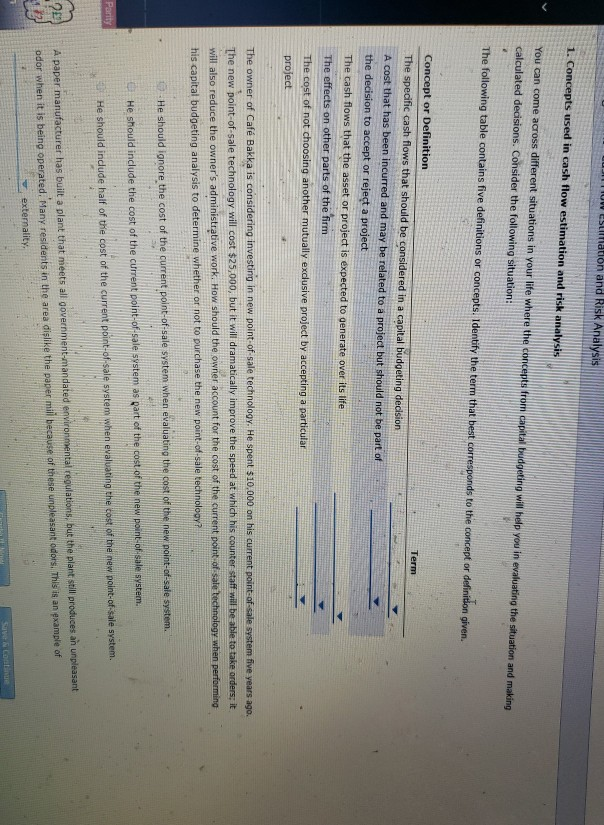 please help on the finance problem thanks! ITION Estimation and Risk Analysis