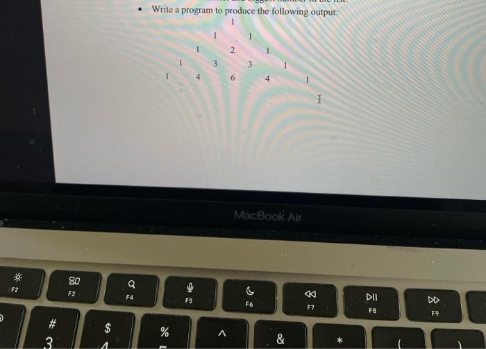 write a shell script - Write a program to produce the following