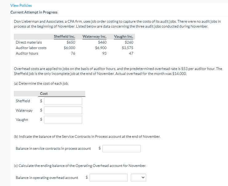  View Policies Current Attempt in Progress Don Lieberman and Associates, a