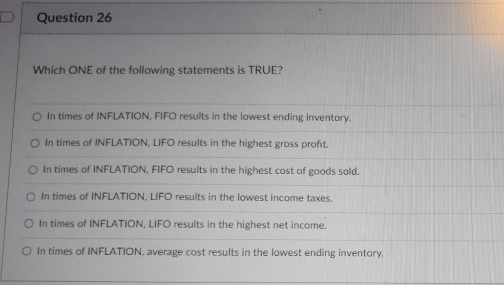 please i need help as soon as possible Question 26 Which