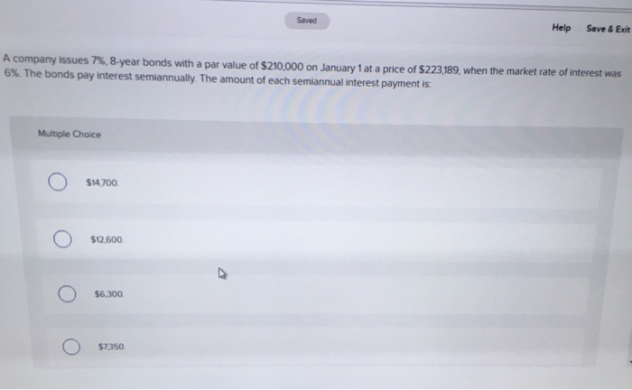  A company issues 7%, 8-year bonds with a par value of