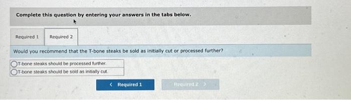 products. The company has a large amount of T-bone steak on hand,