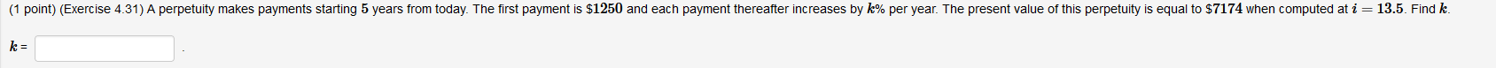  at i=13.5. Find k