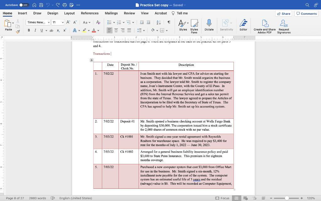 number, then dollar amount. After all journal entries are entered into the