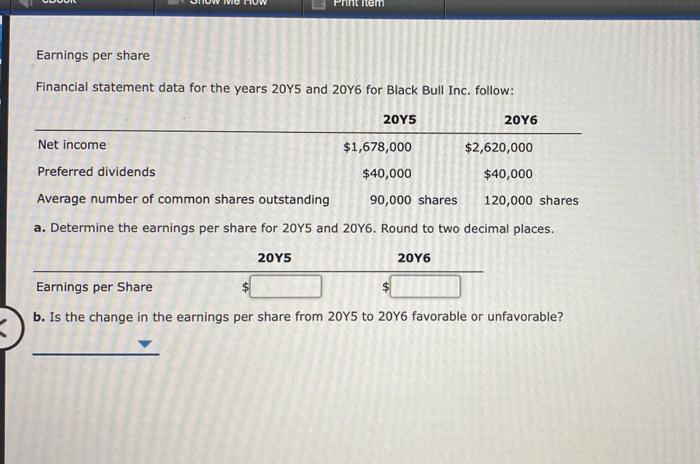  nnt hem Earnings per share Financial statement data for the years