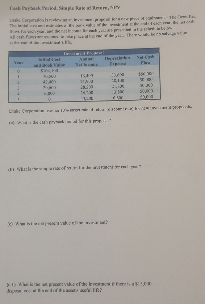please show all formulas so i can catch on quickly Cash