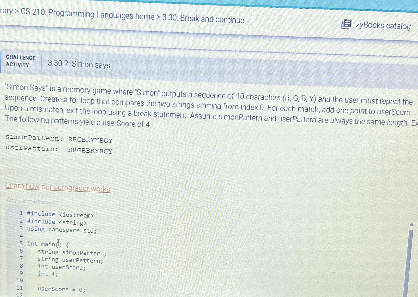  rary > CS 210: Programming Languages home >3.30 : Break and