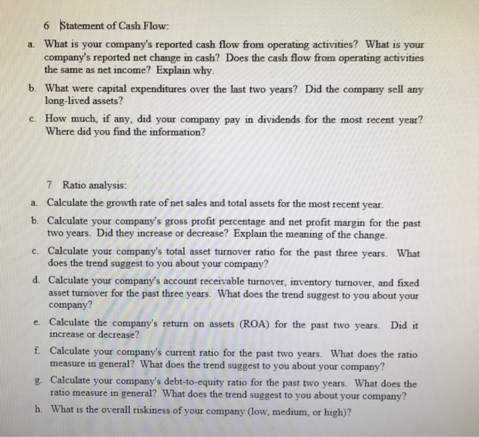 from financial websites. Analyze and evaluate accounting information obtained from company's annual