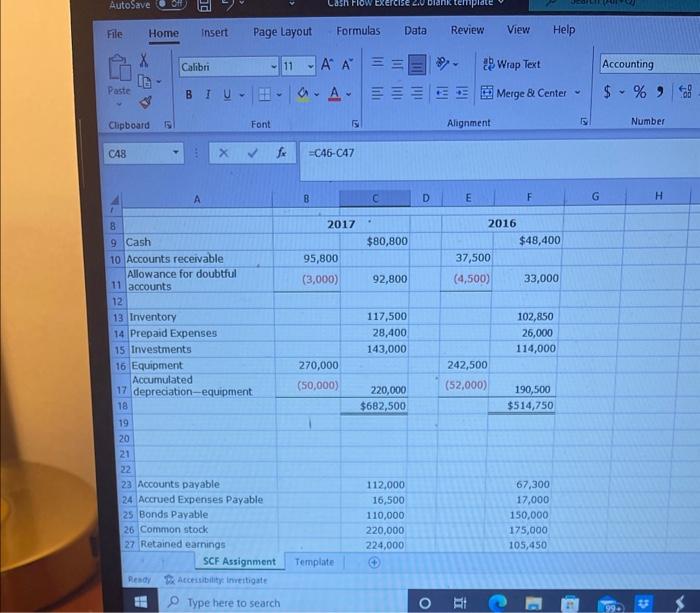 ABC company Cashflow statement Additional data related to 2017 are as follows.