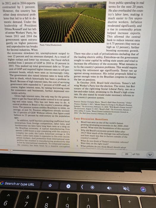 CASE Brazil's Struggling Economy Between 2000 and 2012, Brazil had one of