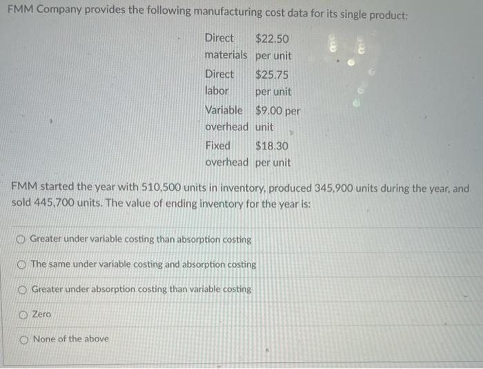 overhead cost is deferred in inventory when sales volume exceeds production volume.