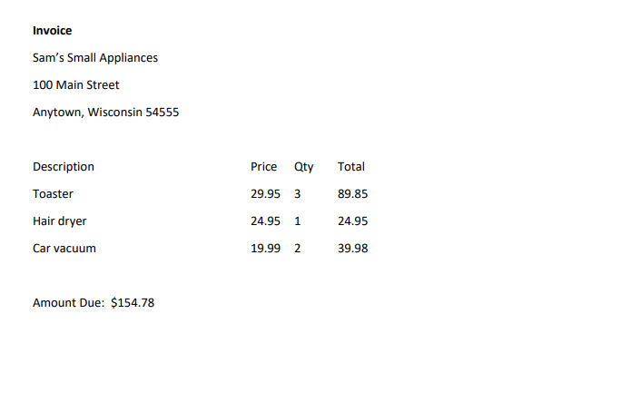 Write a java program that implements Invoice class and the related classes