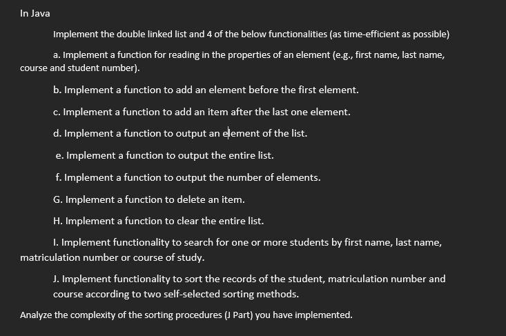  Kindly Code in java language Only. And last part is important