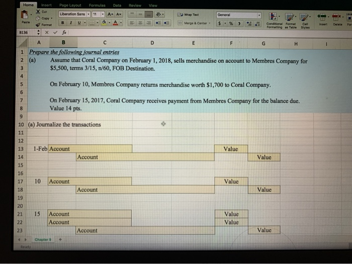  Home Formulas Data Review View Insert Cut Page Layout Liberation Sans