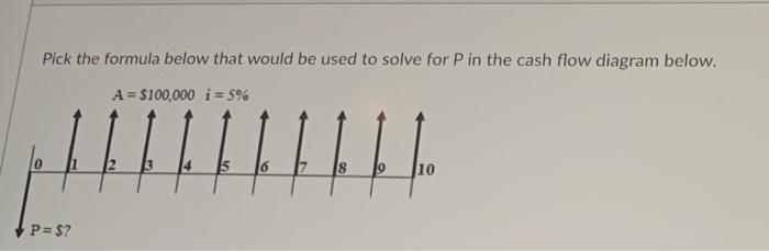  Pick the formula below that would be used to solve for