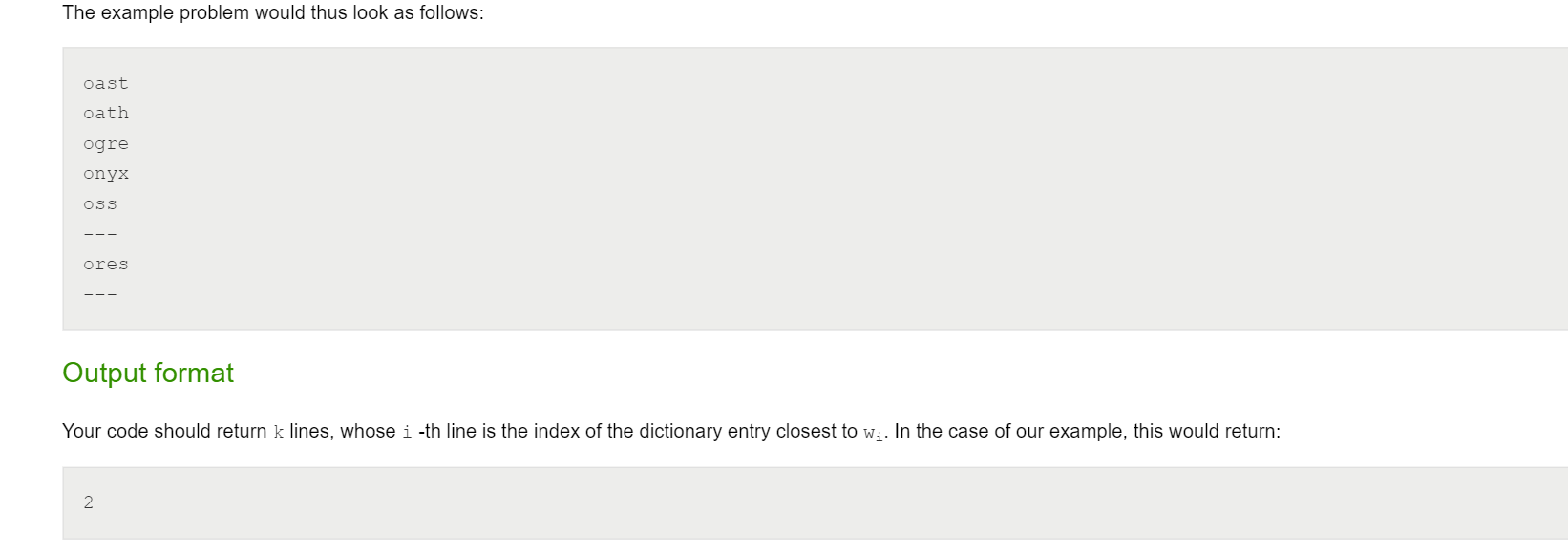 word w is a string of arbitrary length. Similarly, the dictionary D
