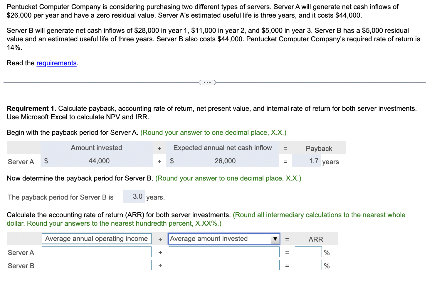 Please help Pentucket Computer Company is considering purchasing two different types of
