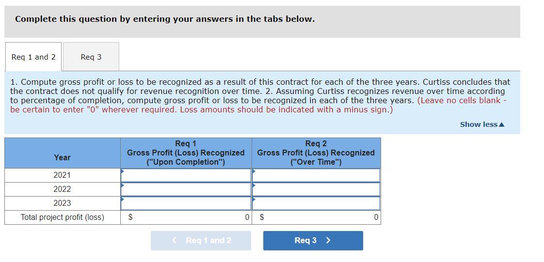 project completion; loss projected on entire project (LO6-9) Curtiss Construction Company, Inc.,