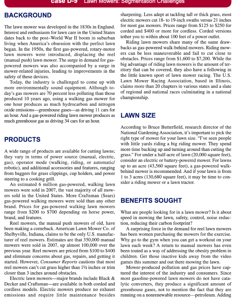  Case D-9 Lawn Mowers! Segmentation Challenges BACKGROUND sharpening. Less adept at