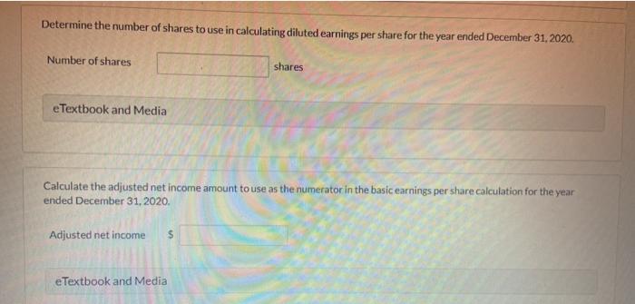 basic and diluted earnings per share values for the year ended December