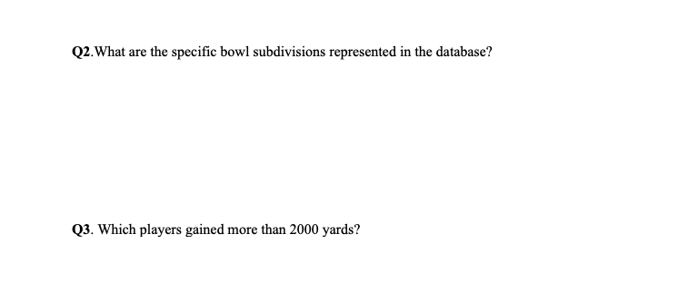 would be TEAM Table Primary key: T NUMBER Foreign keys: none T