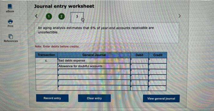 balance includes the following items. Required: 1. Prepare the adjusting entry to