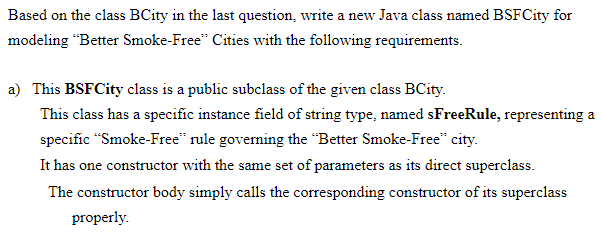  Based on the class BCity in the last question, write a