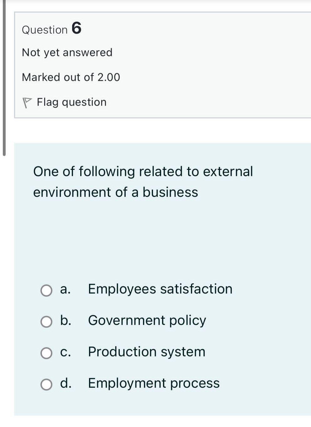 2.00 Flag question International business has relationship with..... O a. Employee motivation
