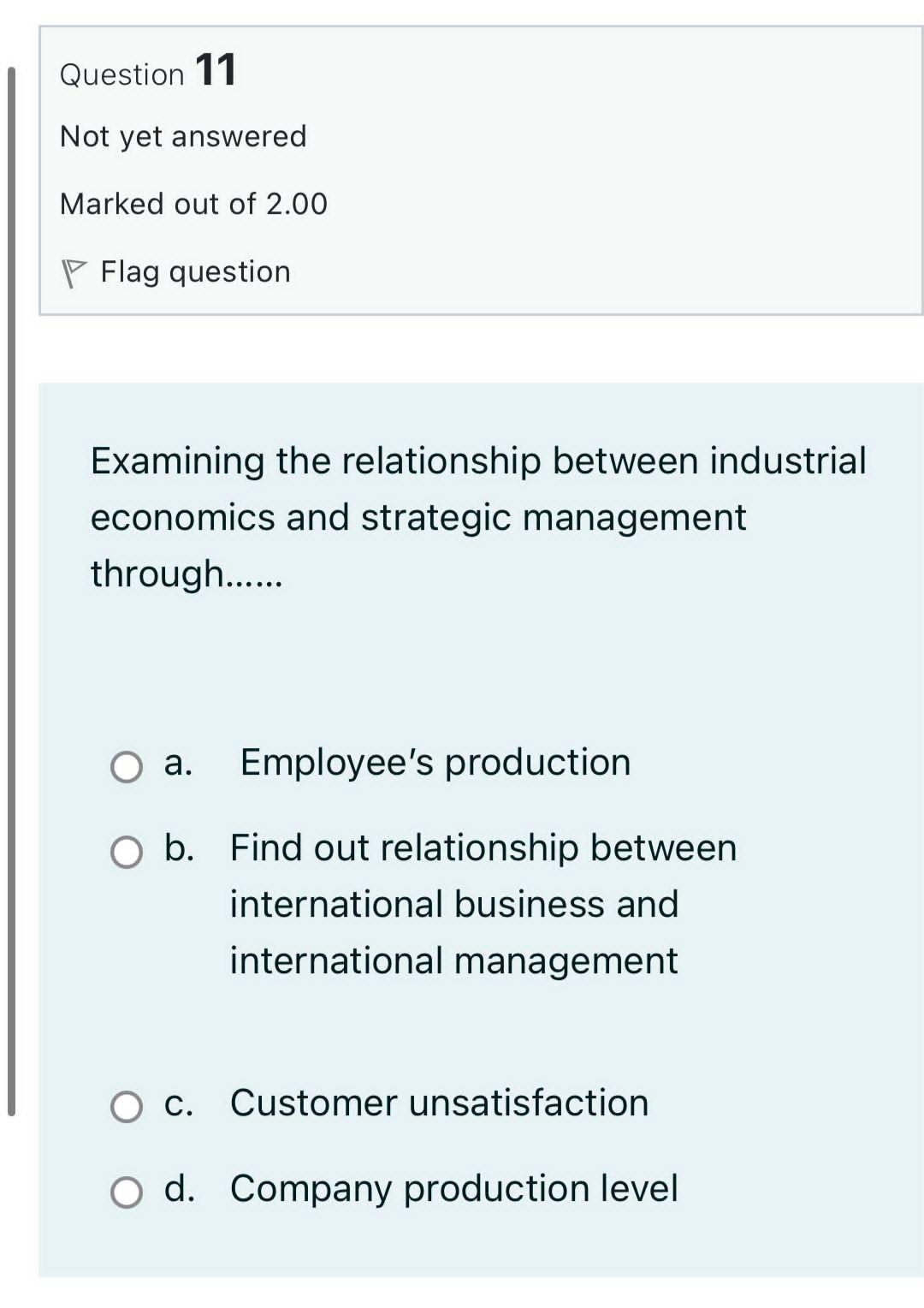 domestic market O c. Increase the numbers of employees in domestic market